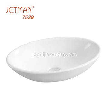 Biała ceramiczna umywalka łazienkowa zlewozmywak